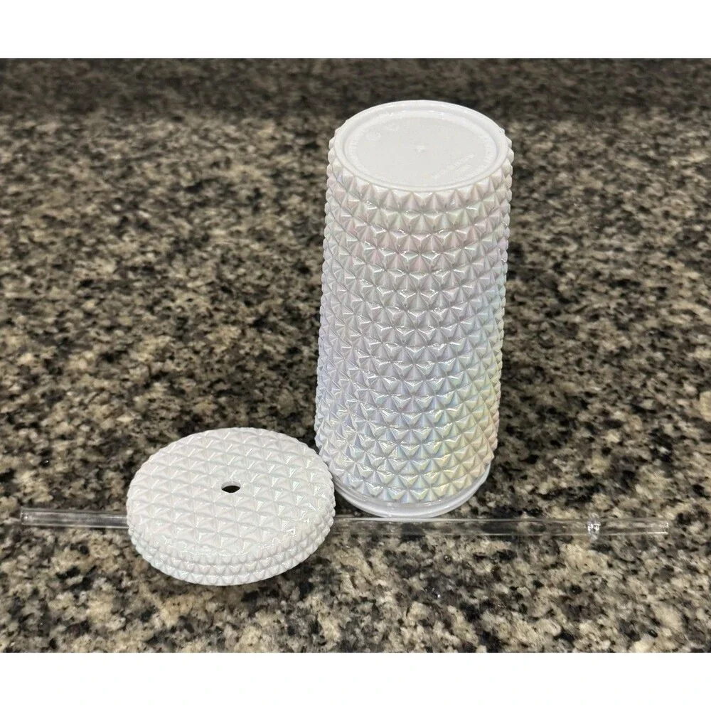 Your Zone 16oz Acrylic Iridescent Tumbler w/ Lid/Straw, hobnail-style texturing